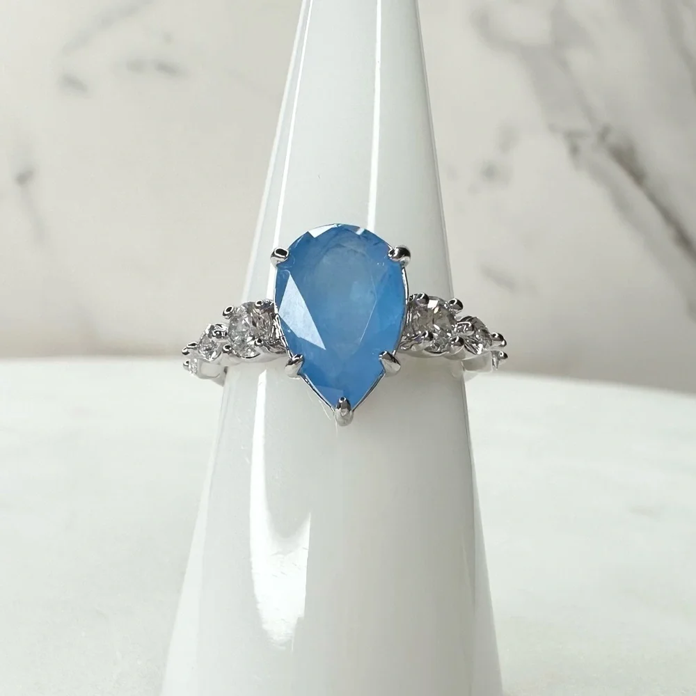 Bomb Party Original Brighten My Day Cornflower Blue Ring RBP8627 NWT Size 7